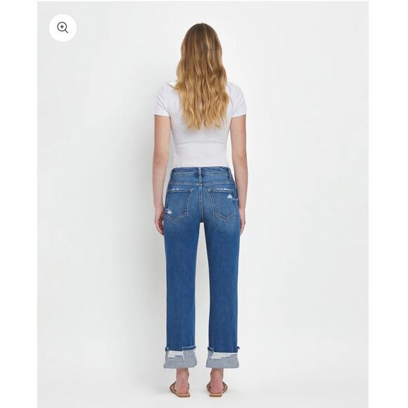 VERVET NWT Victoria High-Rise Cuffed Straight Jeans Sz 27 - Picture 2 of 10